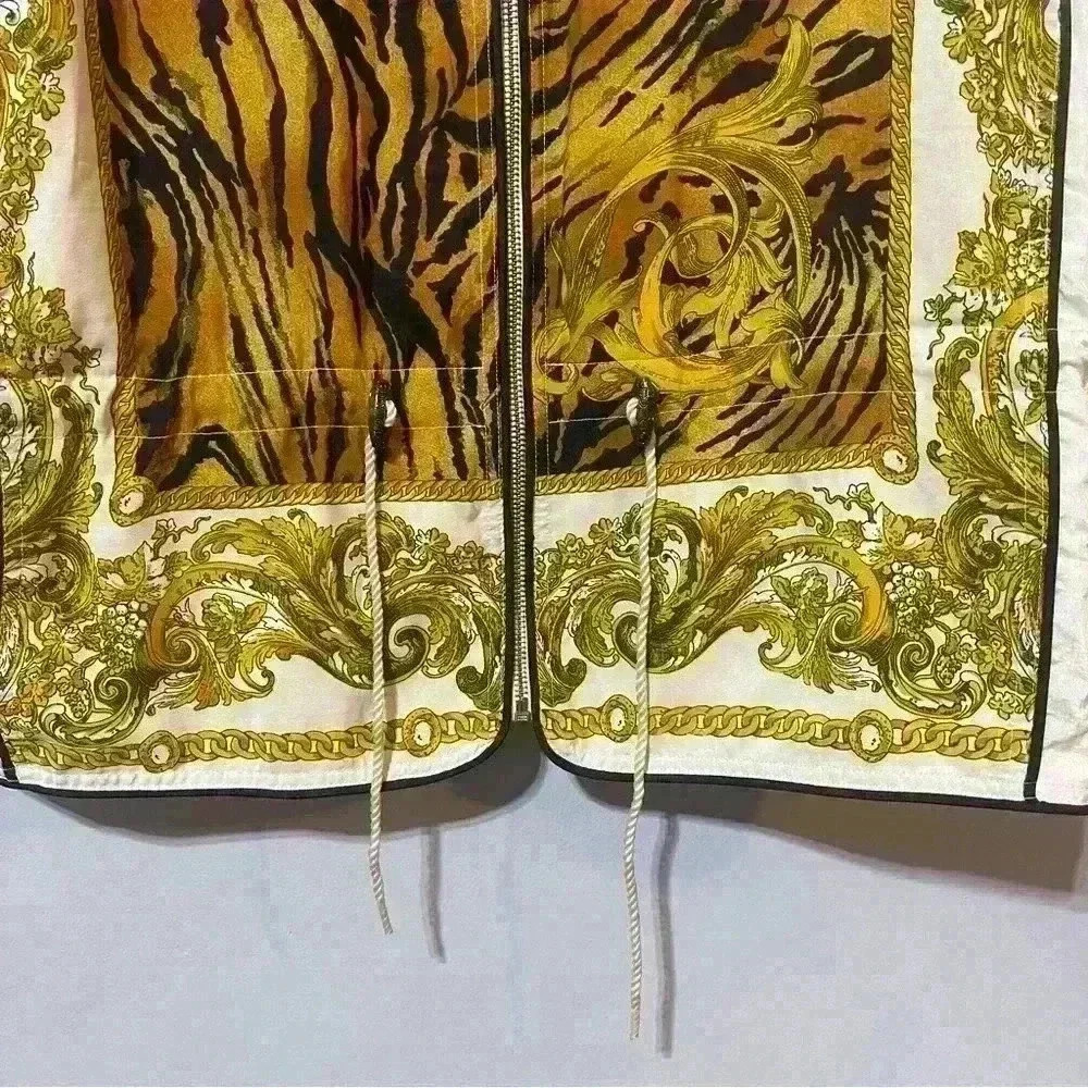 Winterset Windbreaker Jacket Womens Vintage 80s Glam Tiger King Size S Full Zip - Picture 4 of 10